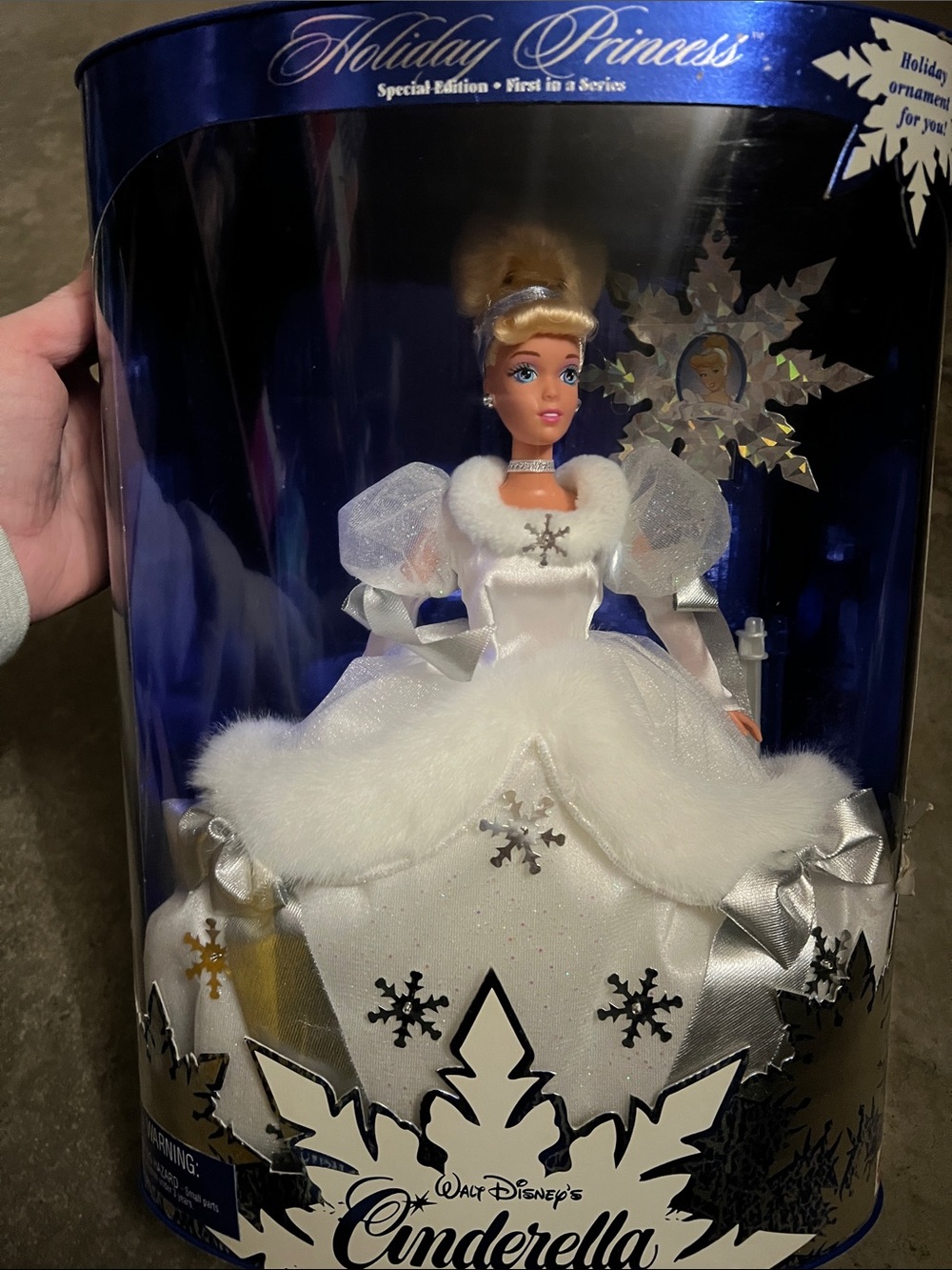Cinderella Holiday Princess Barbie Snowflake Doll 1996